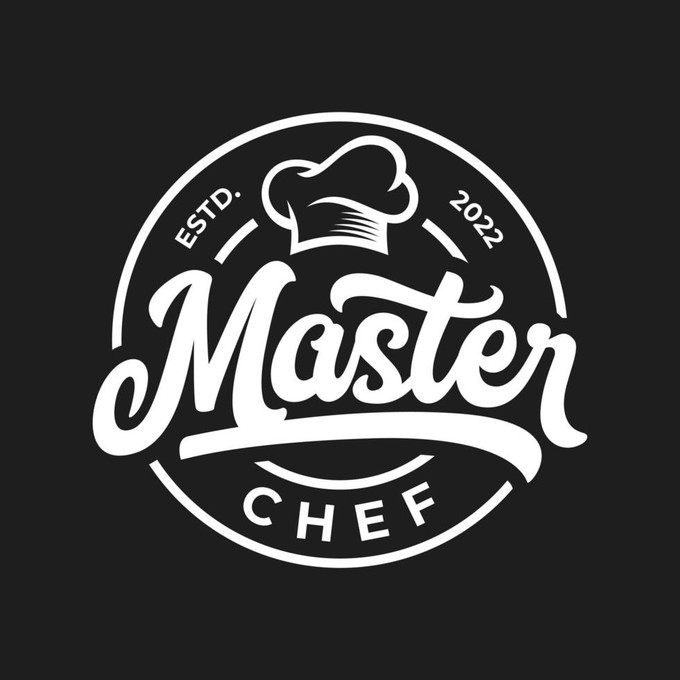 modèle de vecteur de logo de conception vintage de chef de cuisine