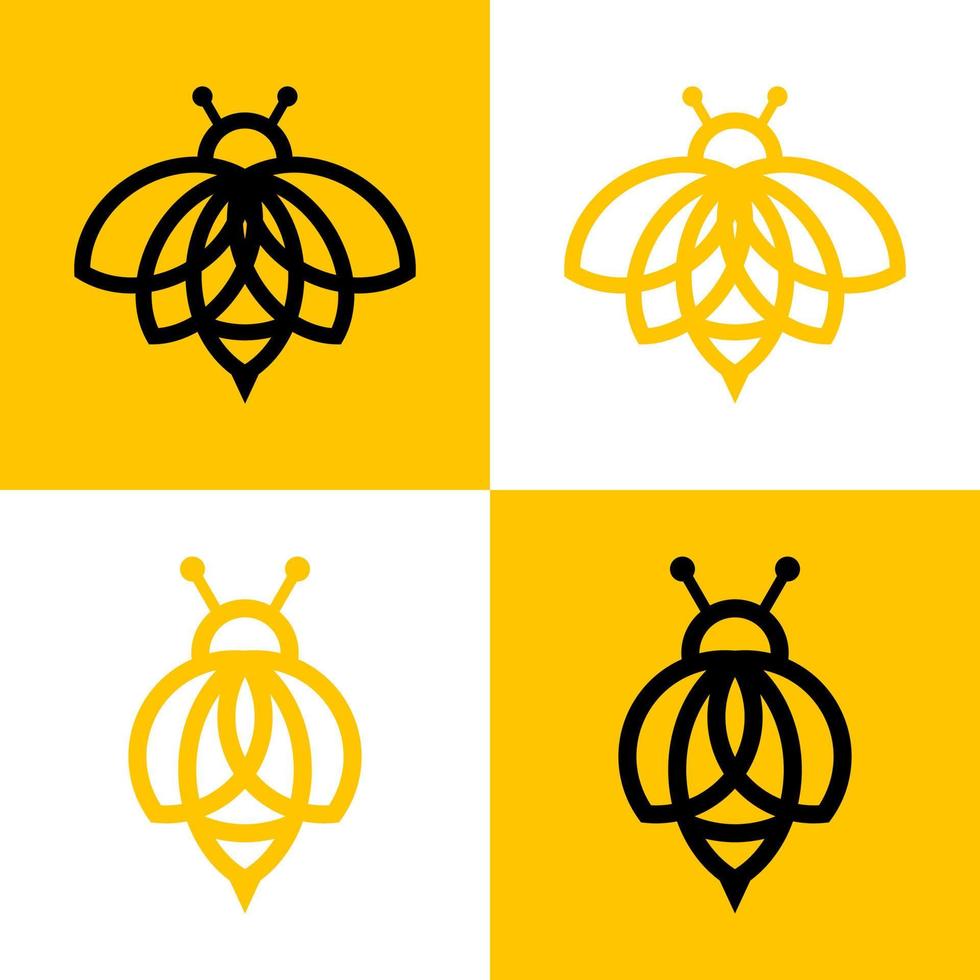 modèle de vecteur de conception de logo d'abeille créative