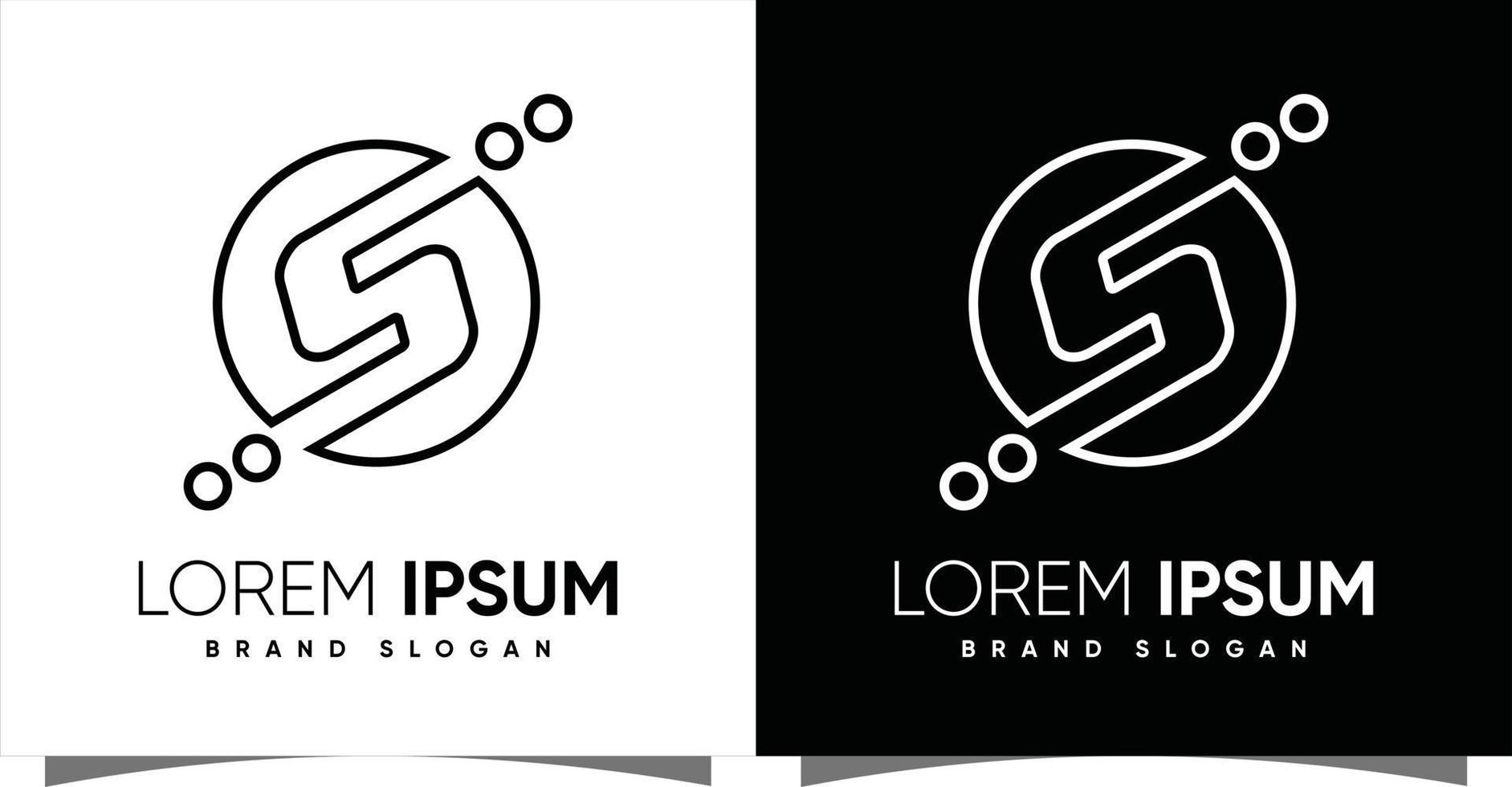 logo de lettre unique abstrait avec vecteur premium de style moderne créatif