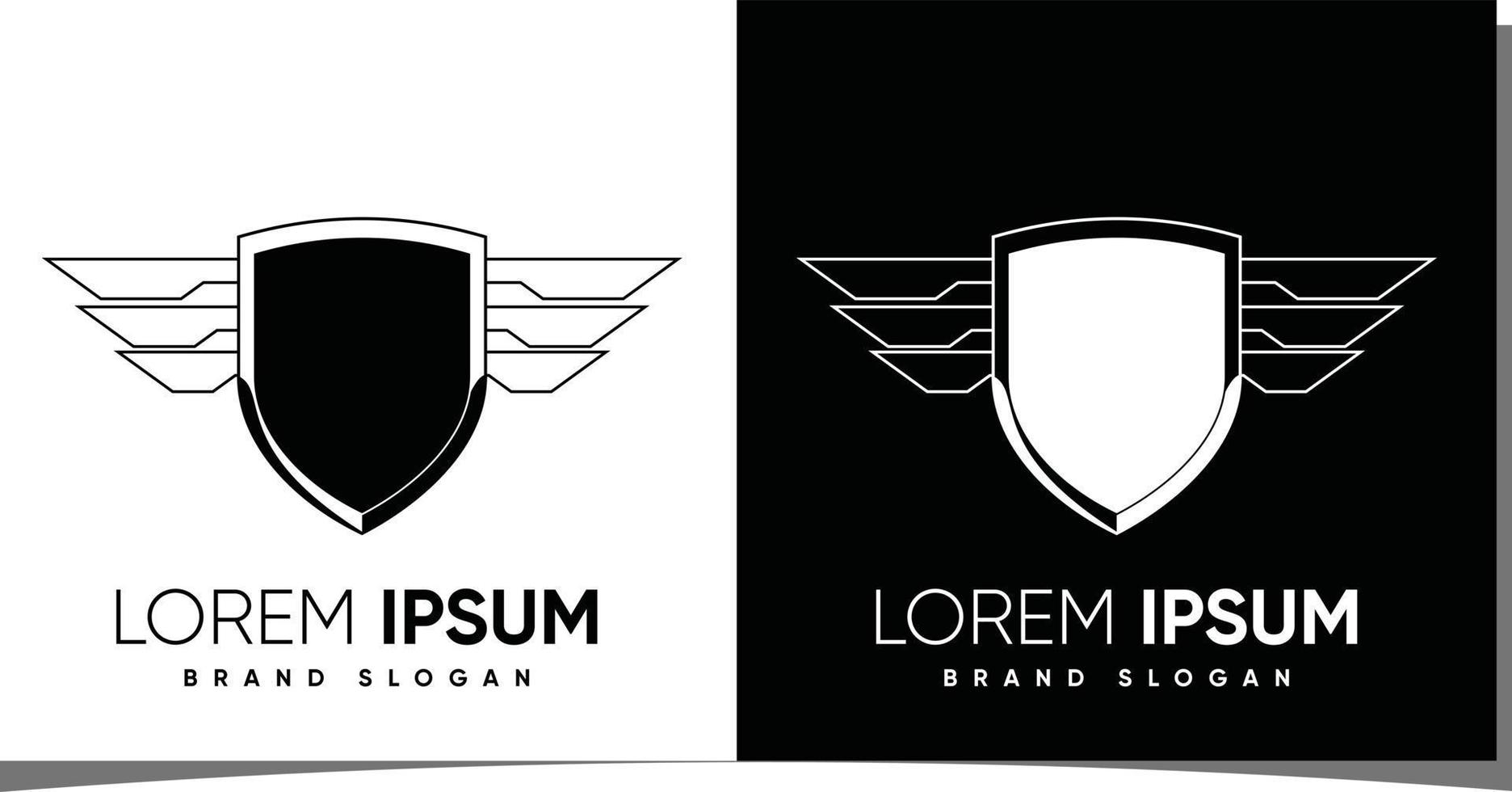 bouclier logo simple avec vecteur premium de style moderne créatif