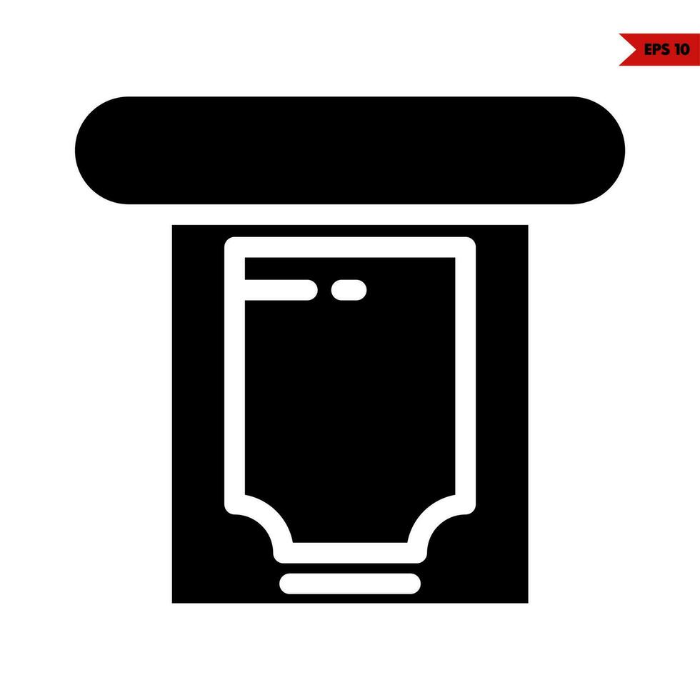 illustration de l'icône de glyphe de tapis de prière vecteur