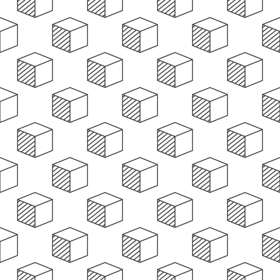 Motif géométrique de cube imprimé en 3d - arrière-plan transparent vectoriel