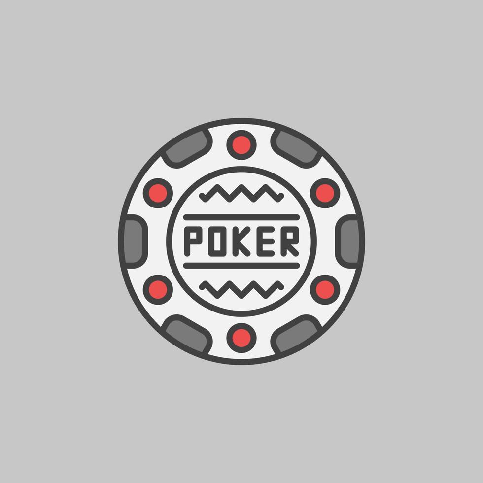 concept de jeu de vecteur de jeton de poker de casino icône moderne colorée