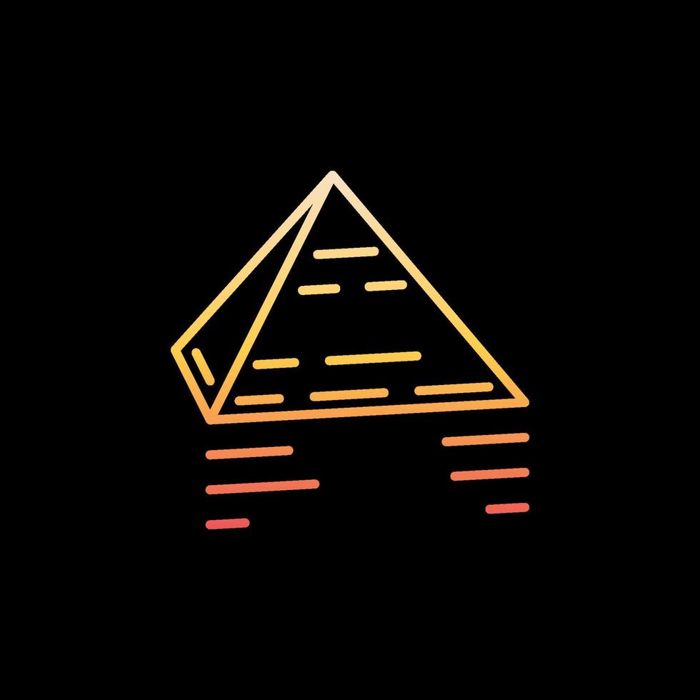 concept de pyramide de gizeh icône colorée linéaire ou symbole vectoriel