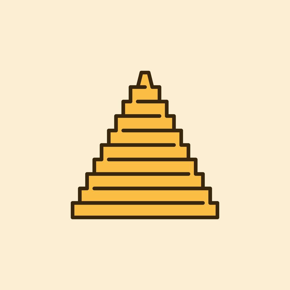 concept de vecteur de pyramide égyptienne icône jaune minimale géométrique