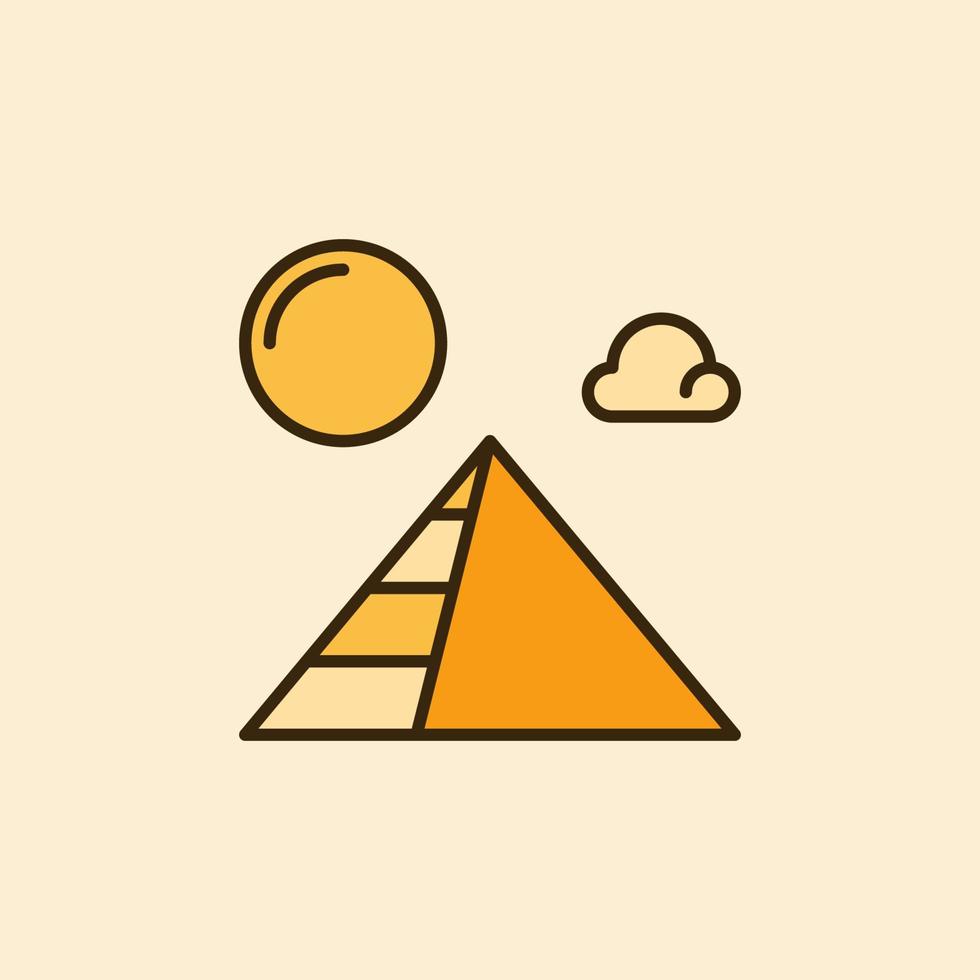 pyramides égyptiennes vecteur egypte culture concept icône jaune