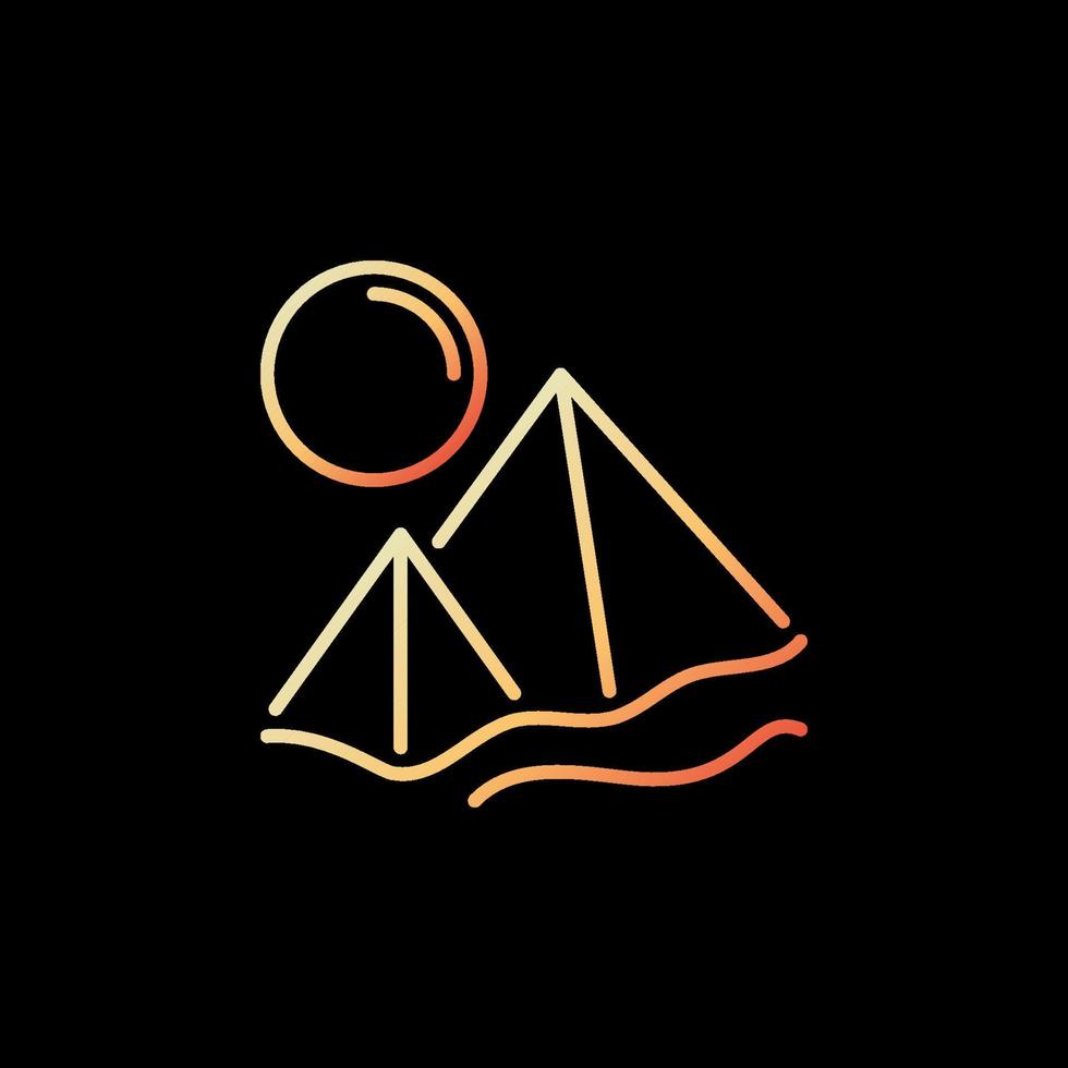 egypte pyramides vecteur concept contour coloré icône ou symbole