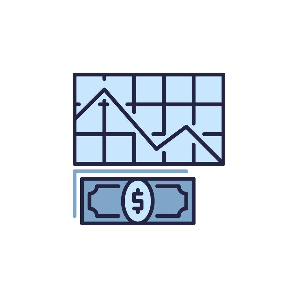 inflation du dollar et icône de couleur de concept de vecteur de crise financière