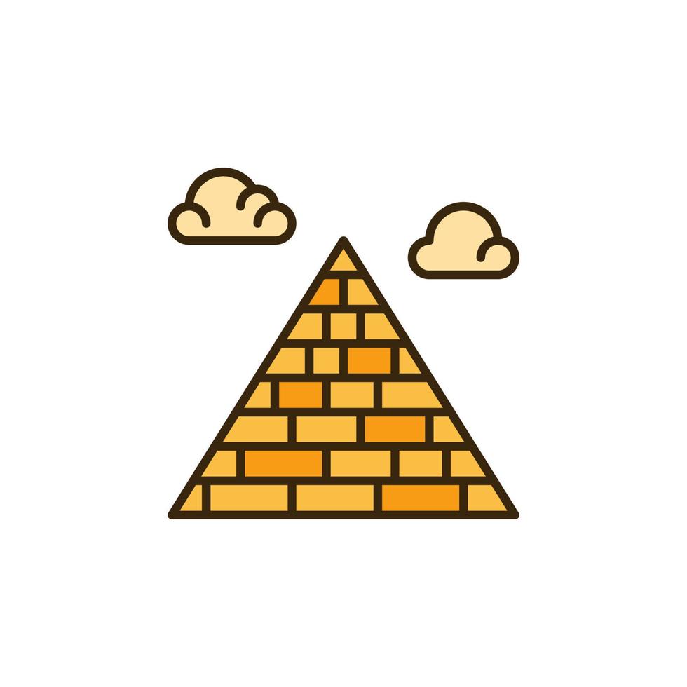 icône colorée créative de concept de vecteur pyramide jaune egypte