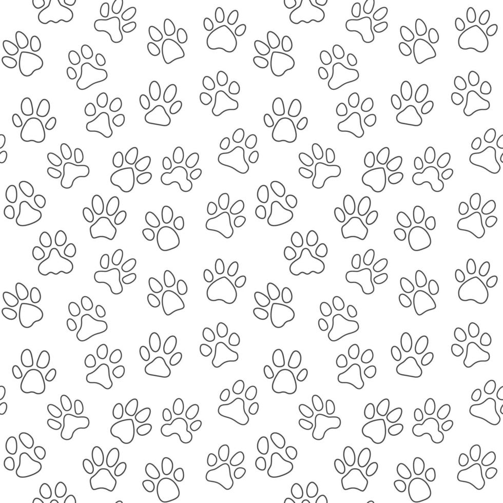 fond transparent d'empreintes d'animaux de compagnie - motif de ligne d'empreintes de pattes d'animaux vectoriels vecteur