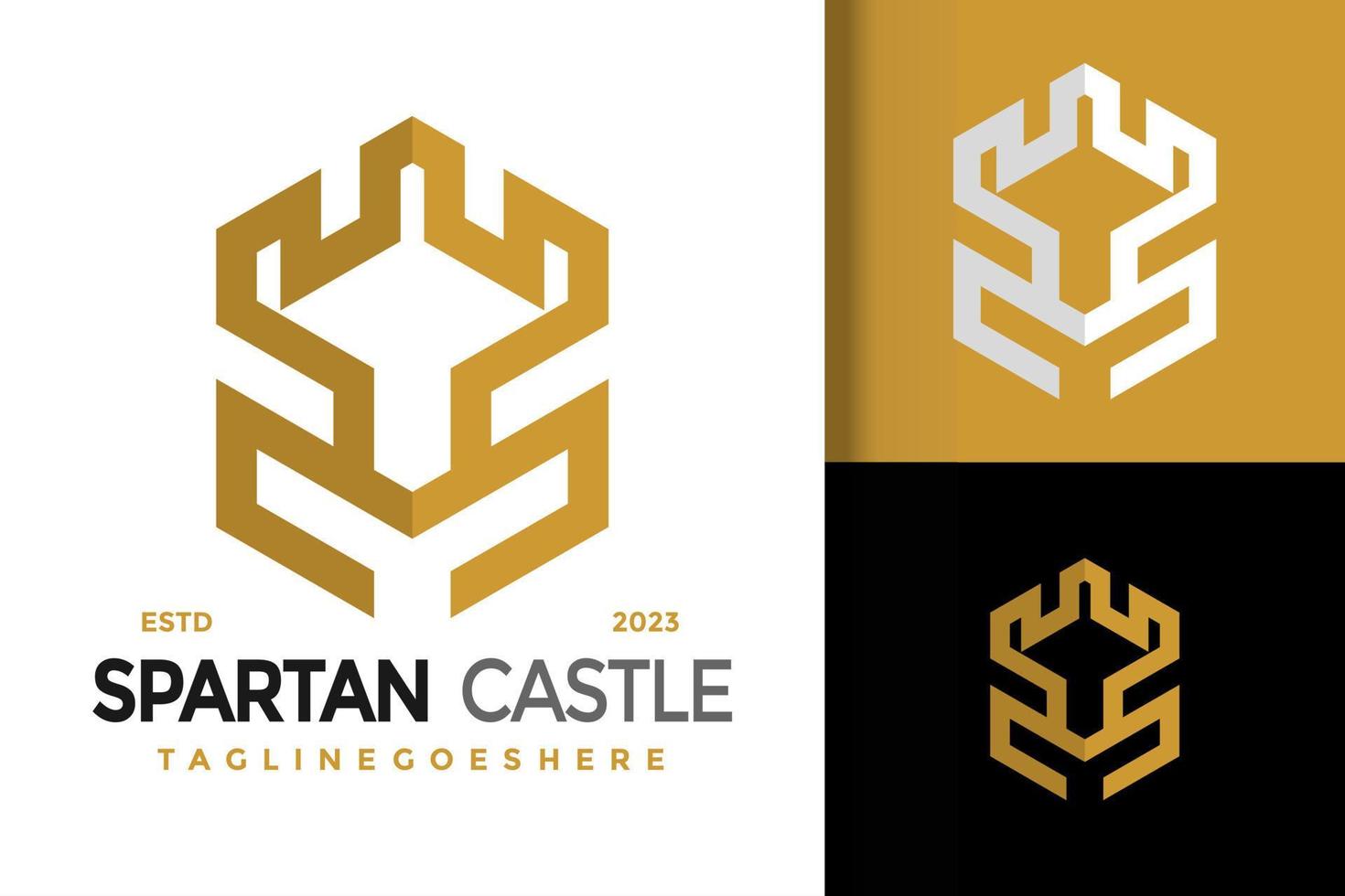 château spartiate logo logos élément de conception modèle d'illustration vectorielle stock vecteur