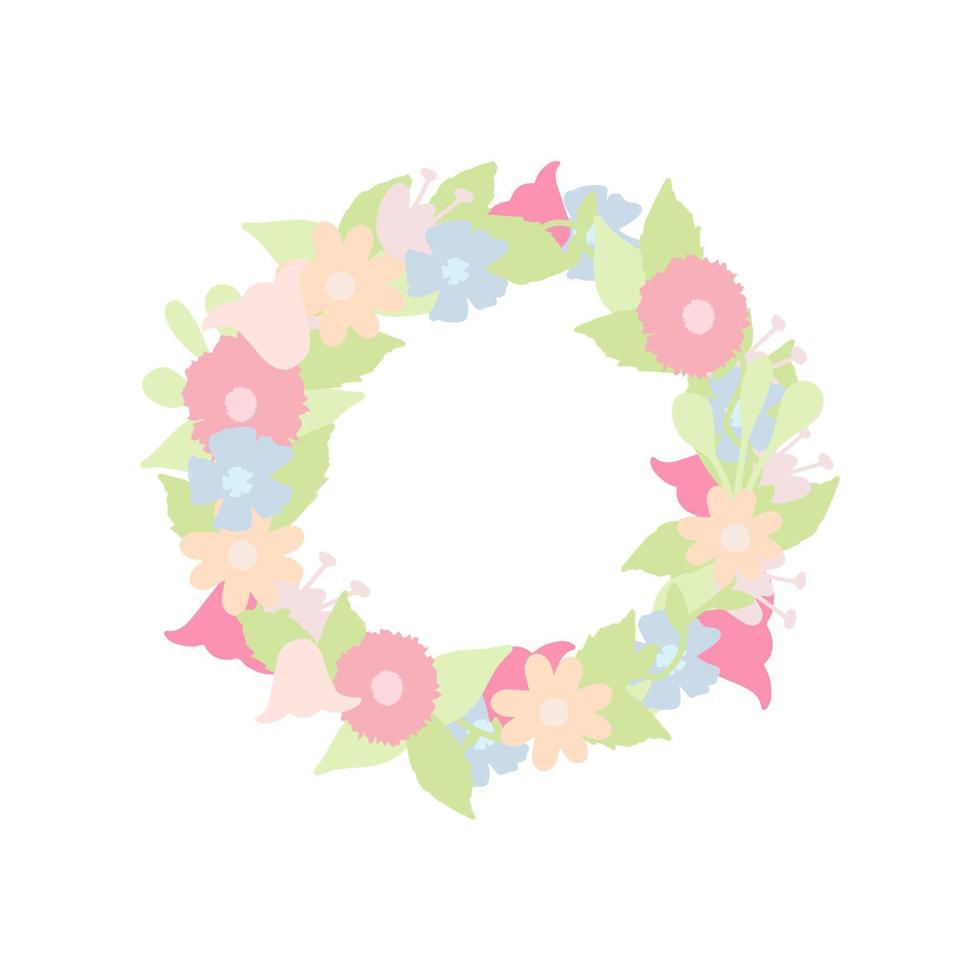 couronne des premières fleurs de printemps. illustration vectorielle festive moderne vecteur
