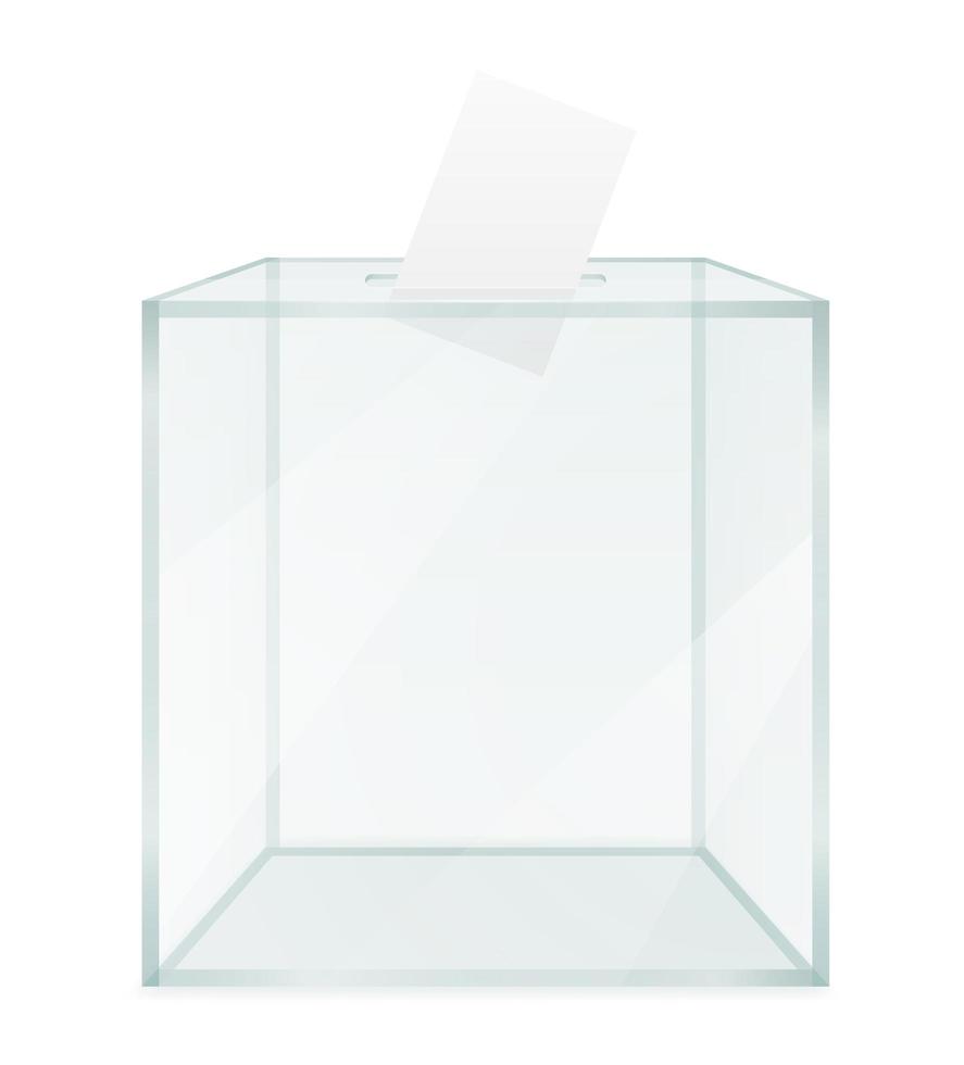 urne transparente en verre pour l'élection vecteur