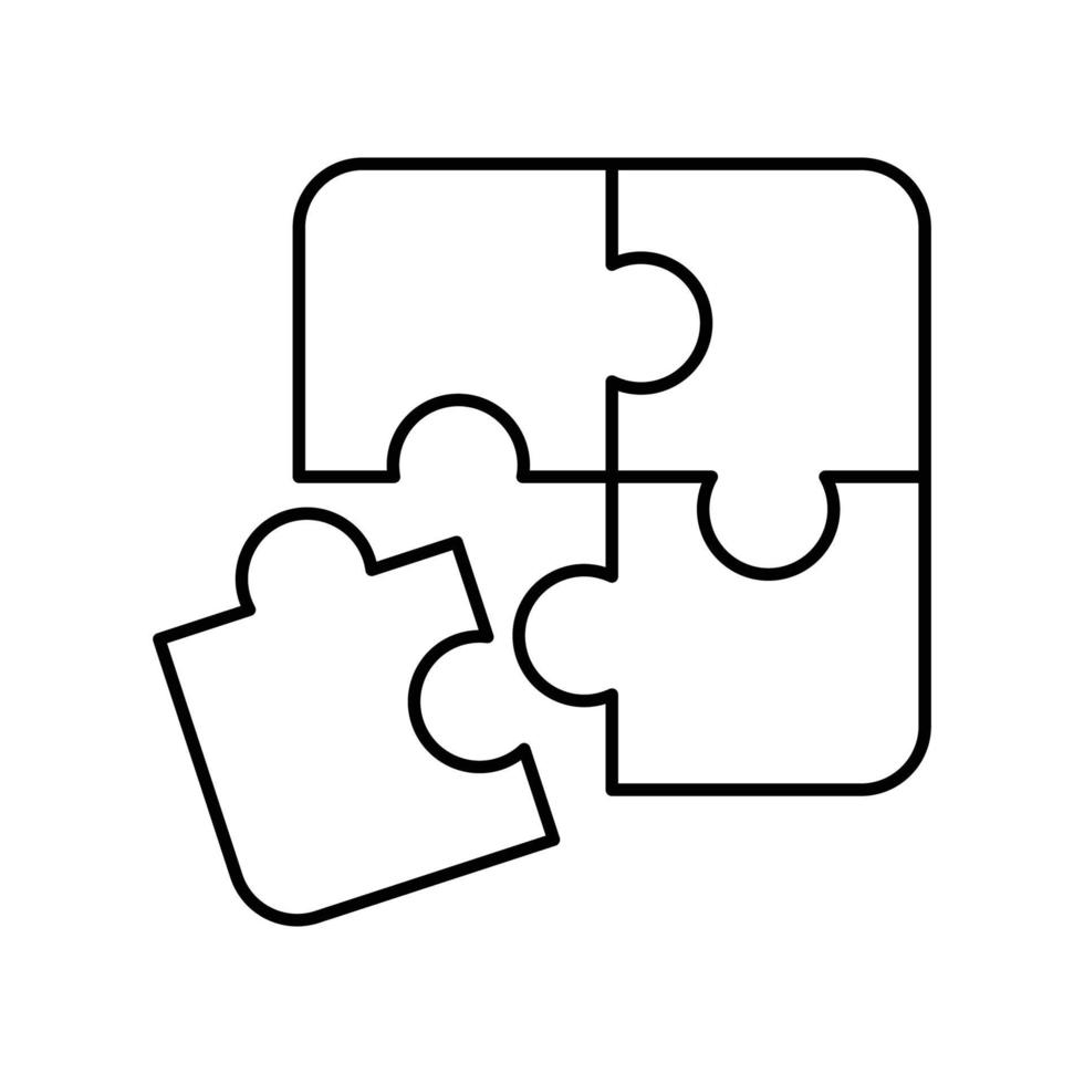 icône de puzzle. icône de contour vecteur