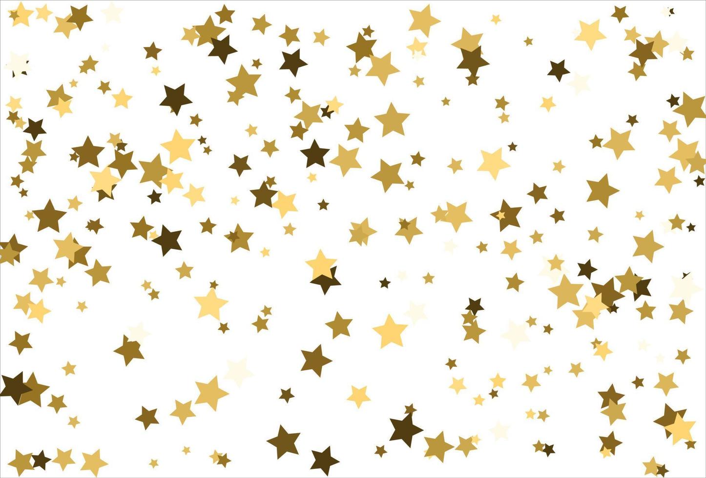 étoiles d'or tombant au hasard sur fond blanc. motif de paillettes pour bannière, carte de voeux, carte de noël et du nouvel an, invitation, carte postale, emballage en papier vecteur
