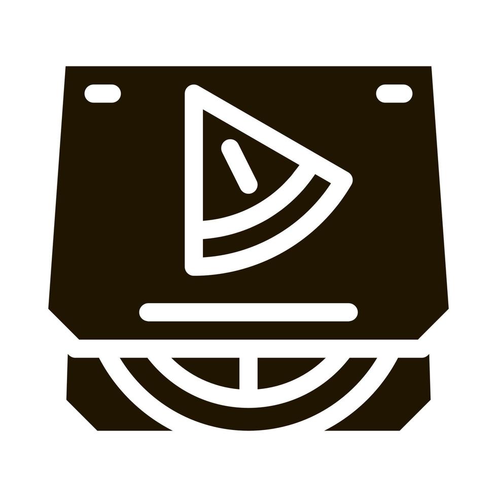 illustration de glyphe vectoriel icône boîte à pizza