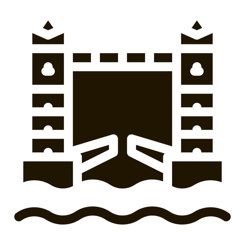 pont-levis icône vecteur glyphe illustration