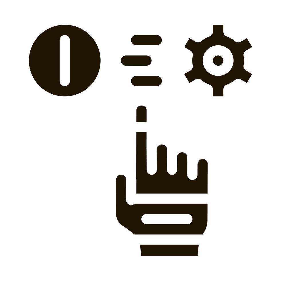 erreur dans l'illustration de glyphe de vecteur d'icône de paramètres automatisés