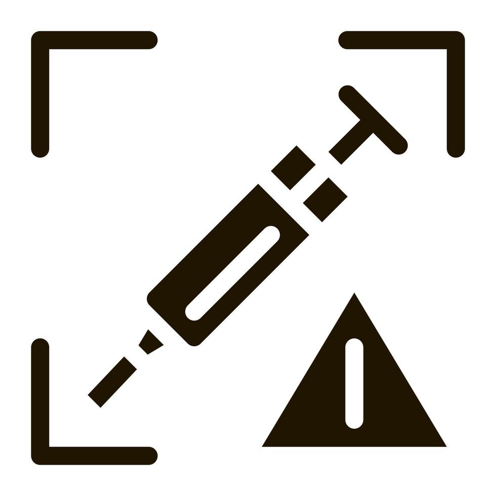 détection des problèmes d'injection icône vecteur glyphe illustration