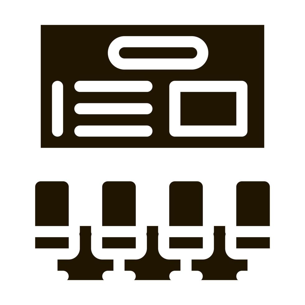illustration de glyphe de vecteur d'icône de lieu de travail organisationnel