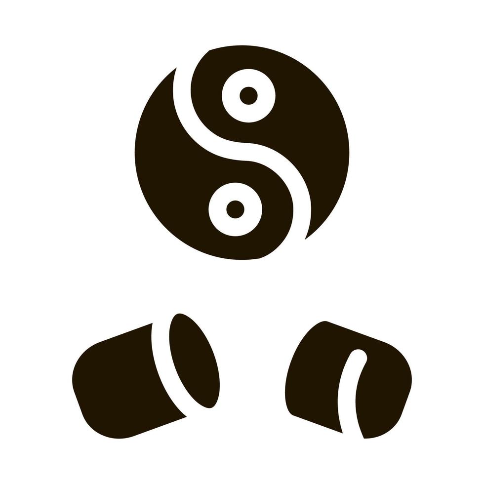 illustration de glyphe vectoriel icône capsule yin yang