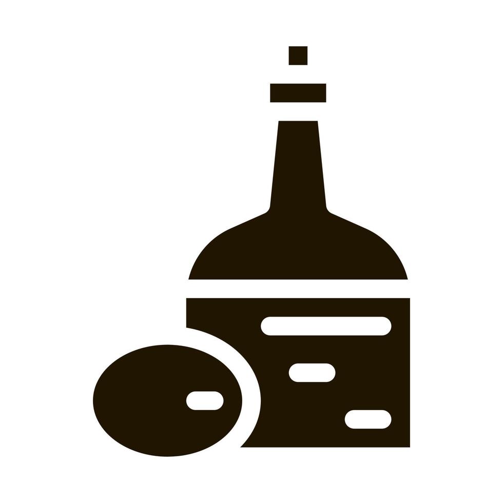 illustration de glyphe vectoriel icône bouteille d'huile d'olive
