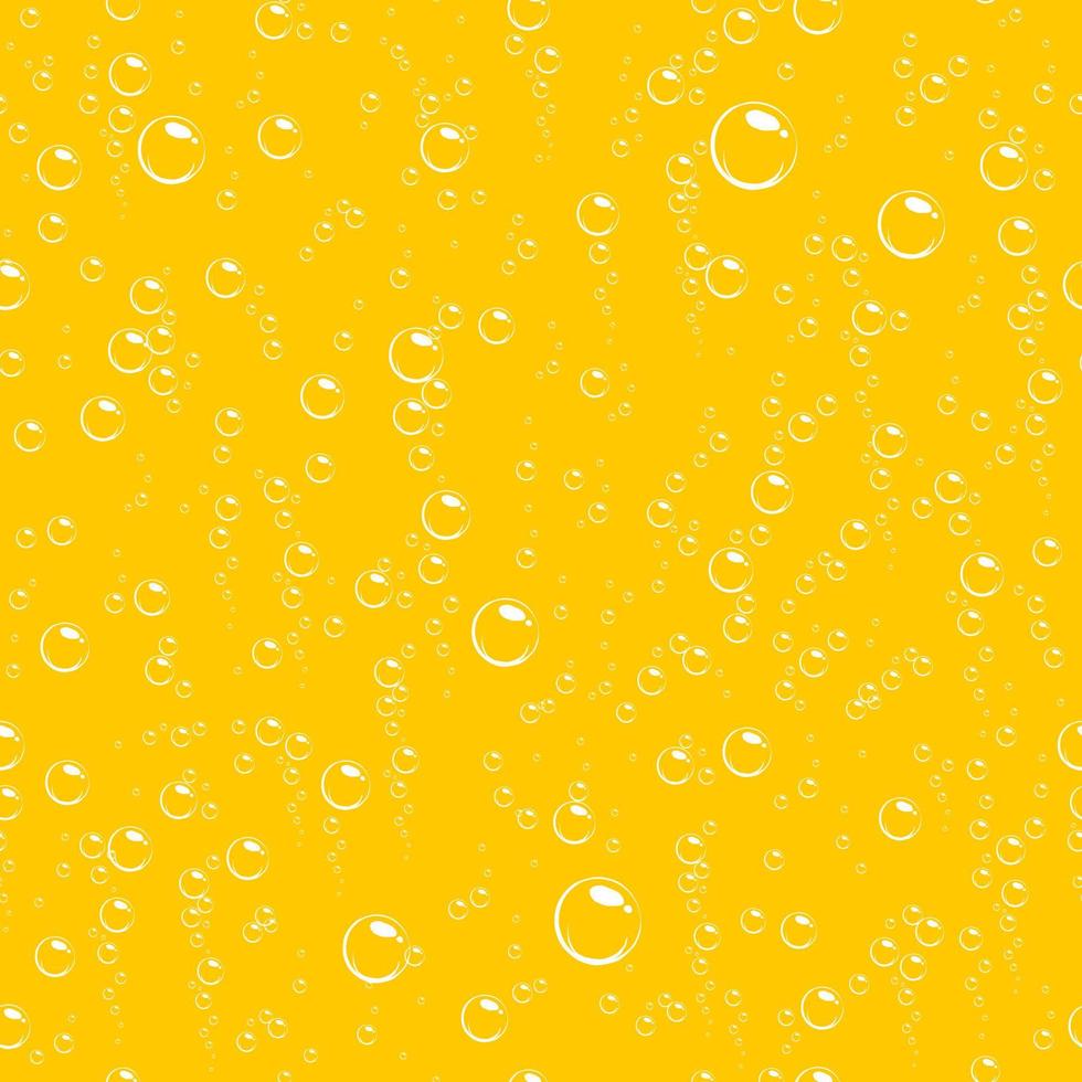 modèle sans couture de bulles de bière. boisson alcoolisée et fond d'eau gazeuse gazeuse. illustration vectorielle vecteur