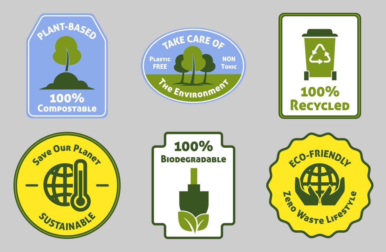 conception d'ensemble d'autocollants pour un produit écologique naturel vecteur