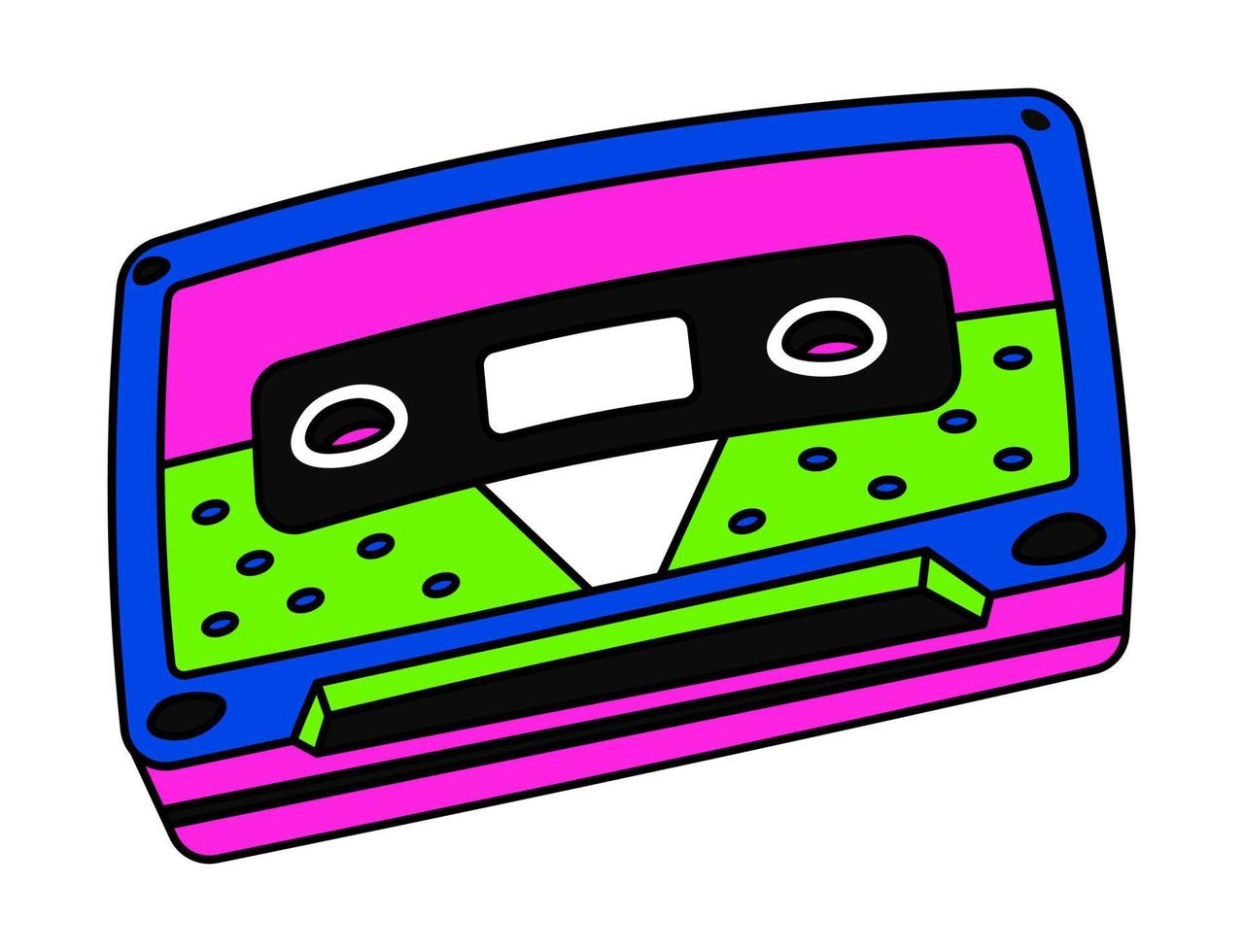 cassette rétro des années 1990, élément de la vieille école de bande de musique vecteur