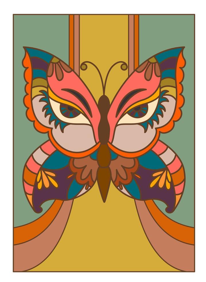 papillon abstrait, illusion d'optique du visage humain vecteur