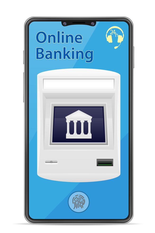 banque en ligne concept smartphone vecteur