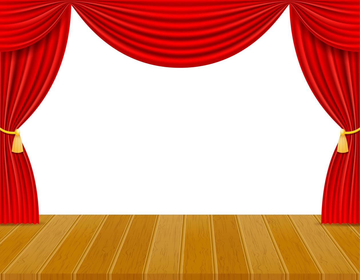 scène de théâtre avec rideaux rouges vecteur
