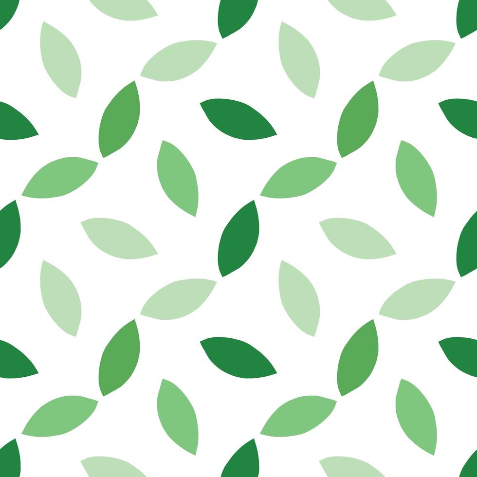 motif de feuilles de couleur verte dessiné à la main vecteur
