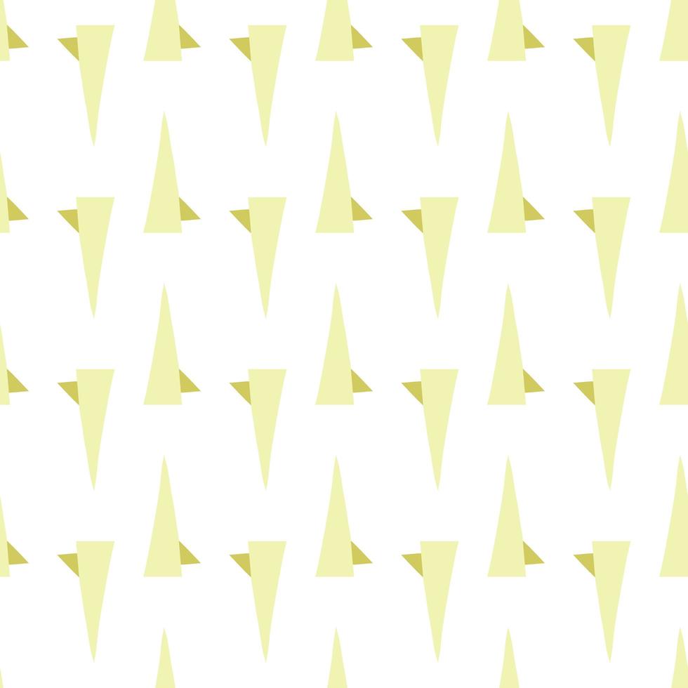 triangles jaunes dessinés à la main sur motif blanc vecteur