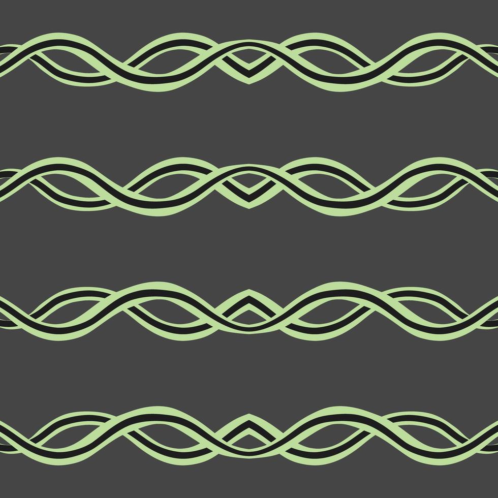 main dessiner un motif de lignes ondulées vertes, noires et grises vecteur