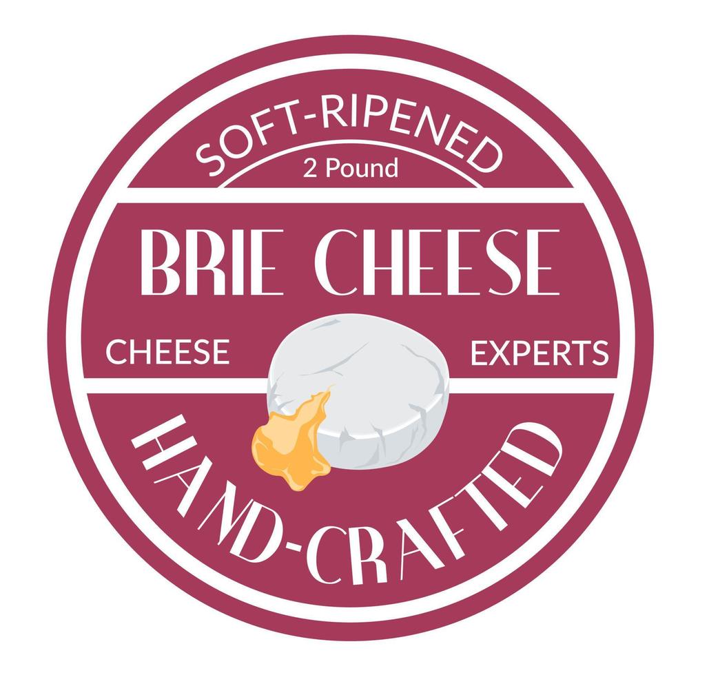 fromage brie affiné à la main, emblème vecteur