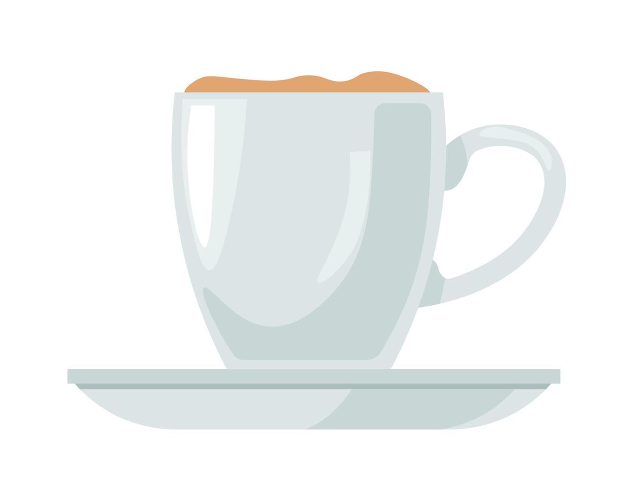 boisson au café servie dans une tasse avec vecteur de soucoupe