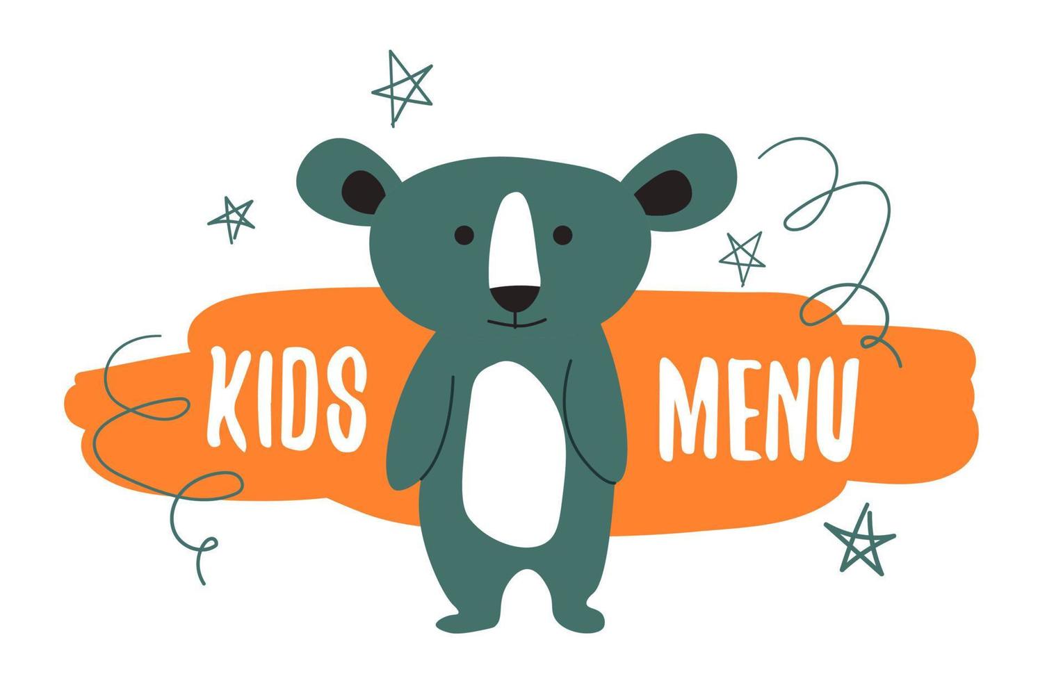 menu enfants, repas pour enfants au café ou au restaurant vecteur