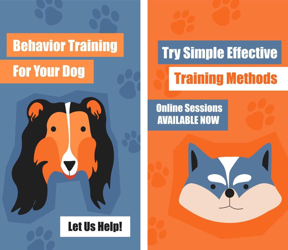 formation comportementale pour votre chien, sessions en ligne vecteur