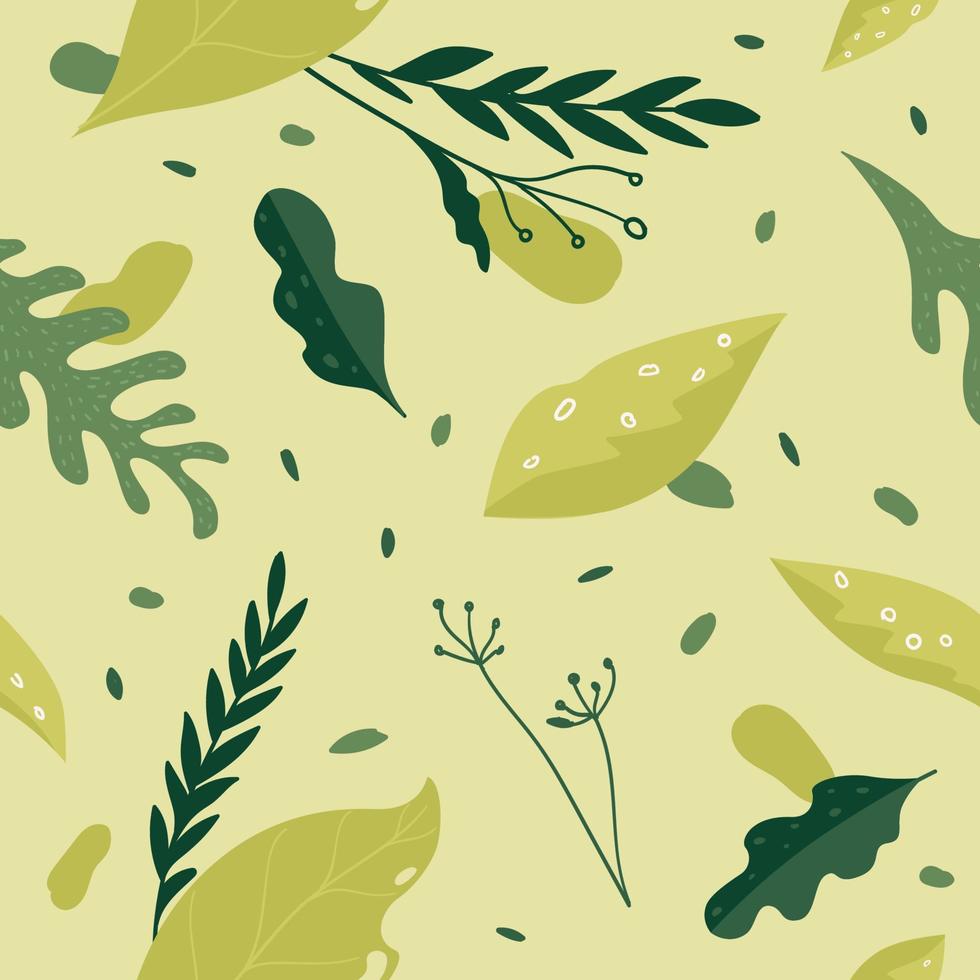 nature et botanique imprimé plantes, feuillages et feuilles vecteur