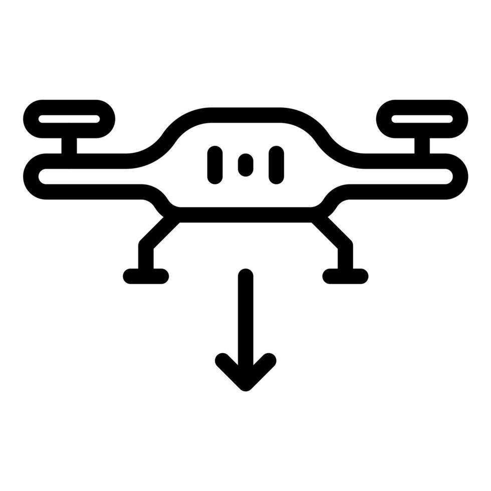 contour d'une icône d'atterrissage clé vecteur