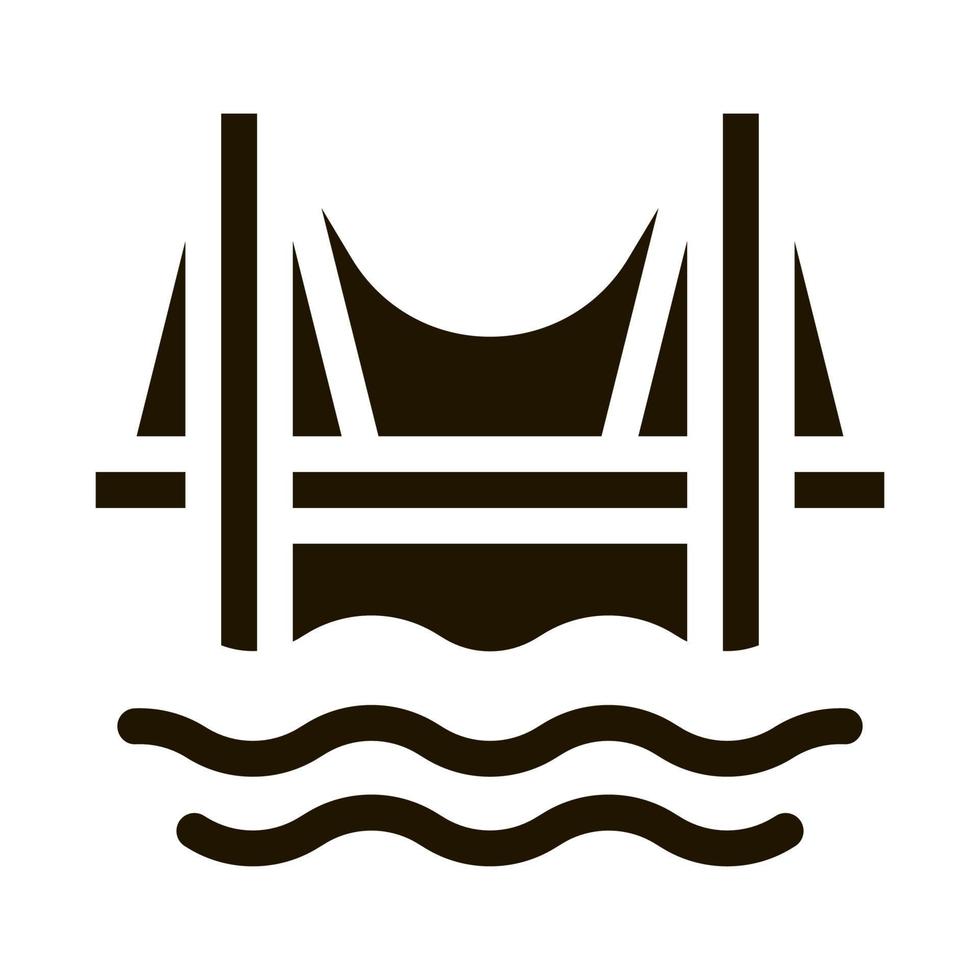 illustration de glyphe vectoriel icône pont de mer