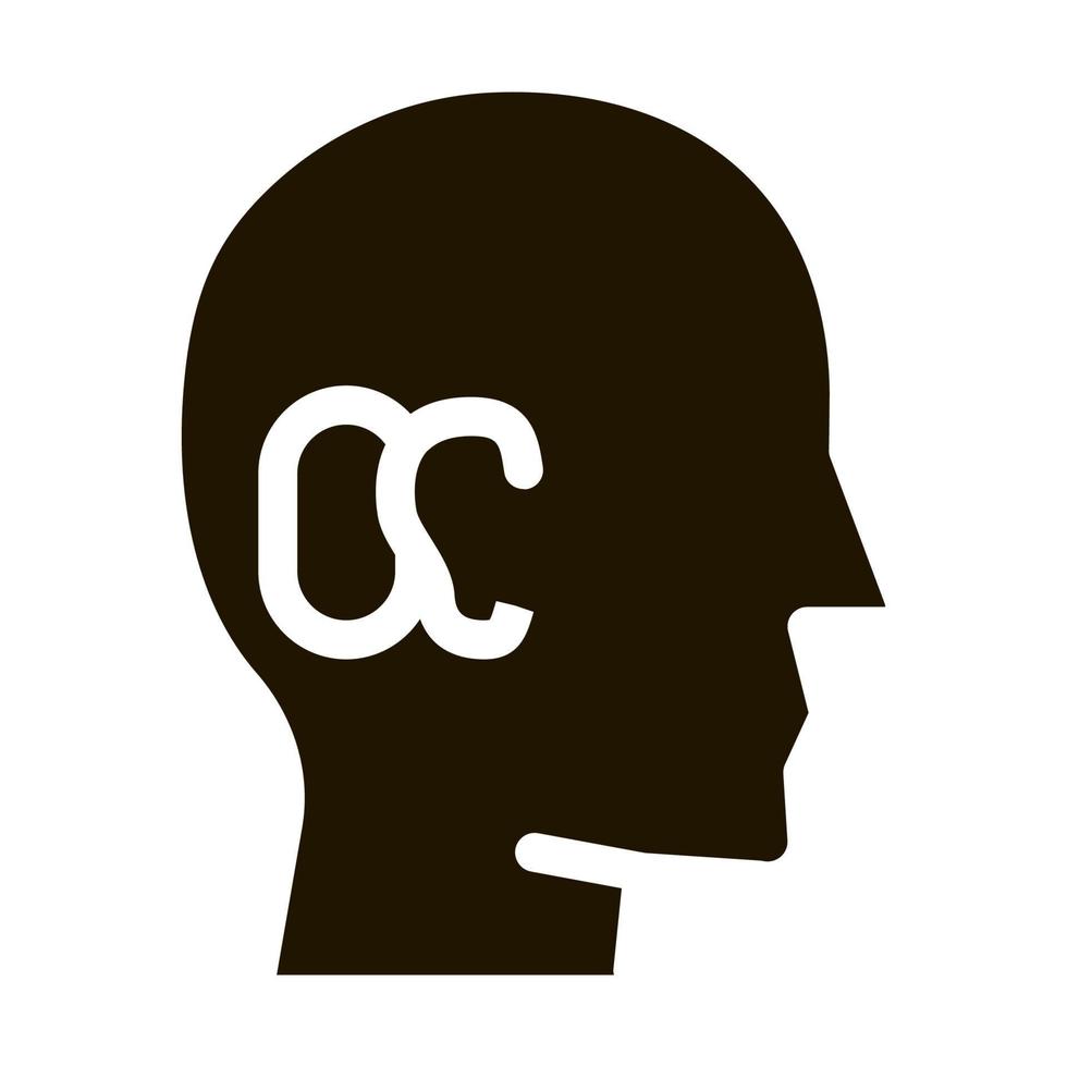 illustration de glyphe vectoriel icône oreille humaine