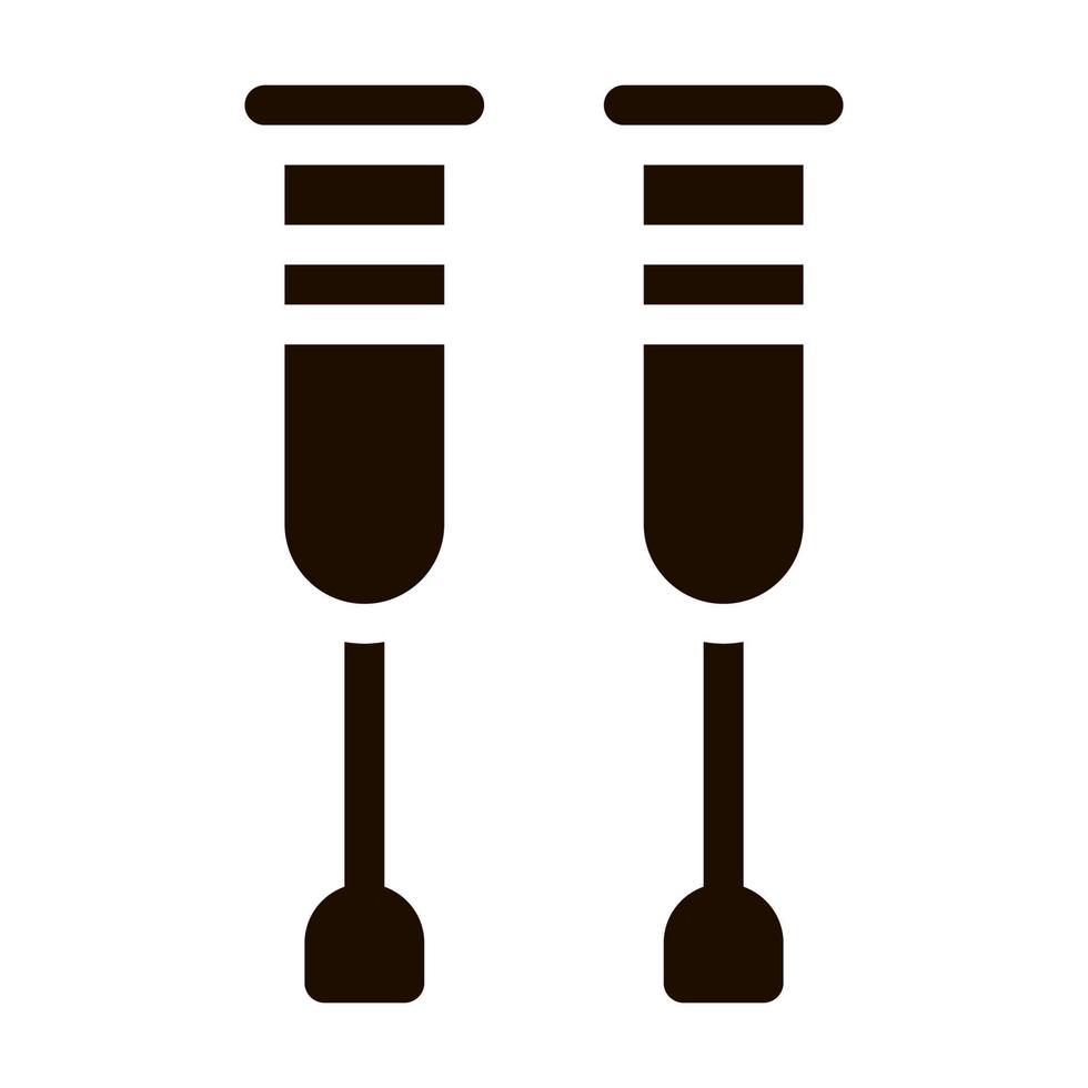 icône de glyphe déquipement de marche de béquilles orthopédiques vecteur