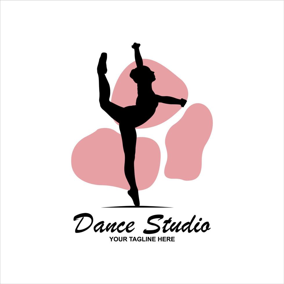 symbole d'élément de modèle de logo de studio de danse de ballet avec une couleur de dégradé de luxe vecteur