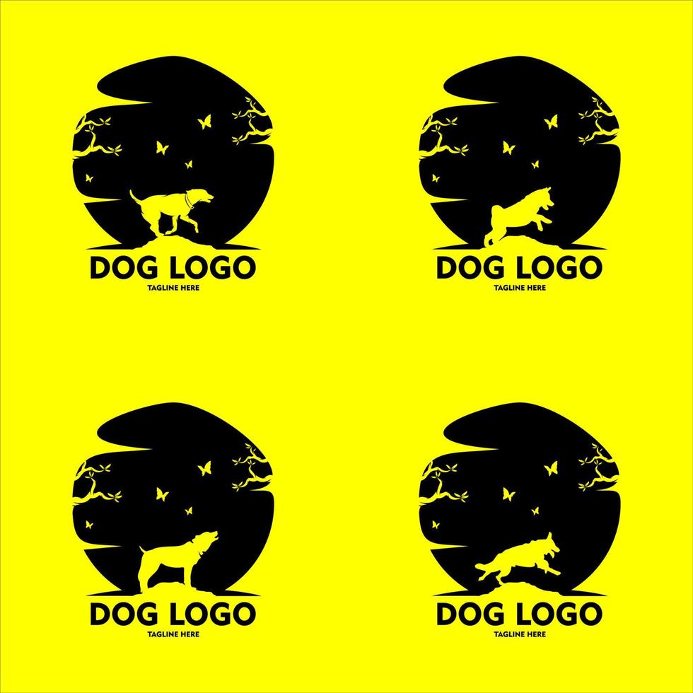 logo vectoriel sur lequel une image abstraite d'un chien mignon.