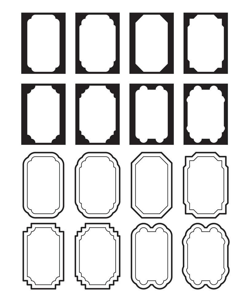 ensemble vectoriel de cadres décoratifs, illustration sur fond blanc.