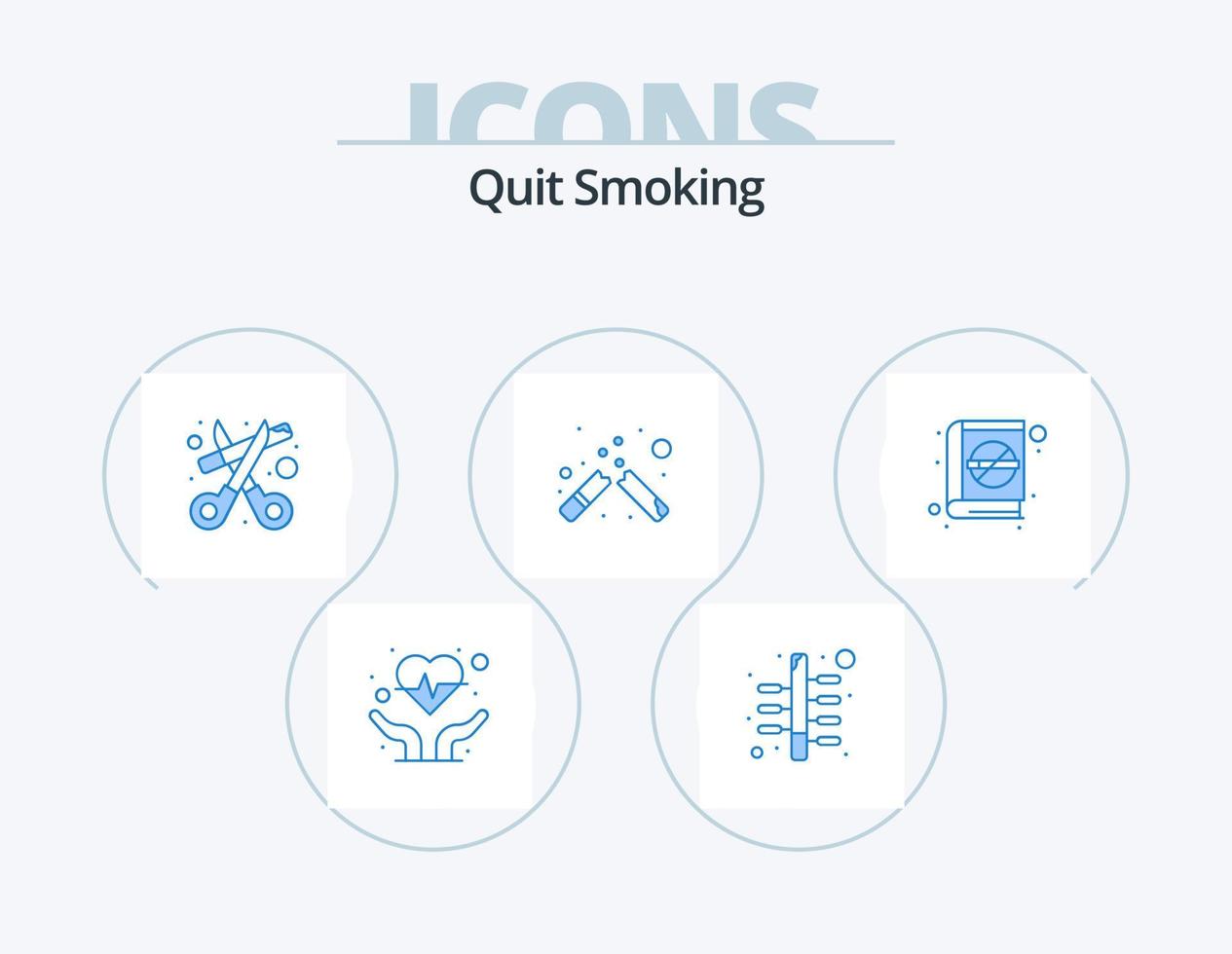 arrêtez de fumer pack d'icônes bleues 5 conception d'icônes. cigarette. fumeur. fumeur. cigarette. fumeur vecteur