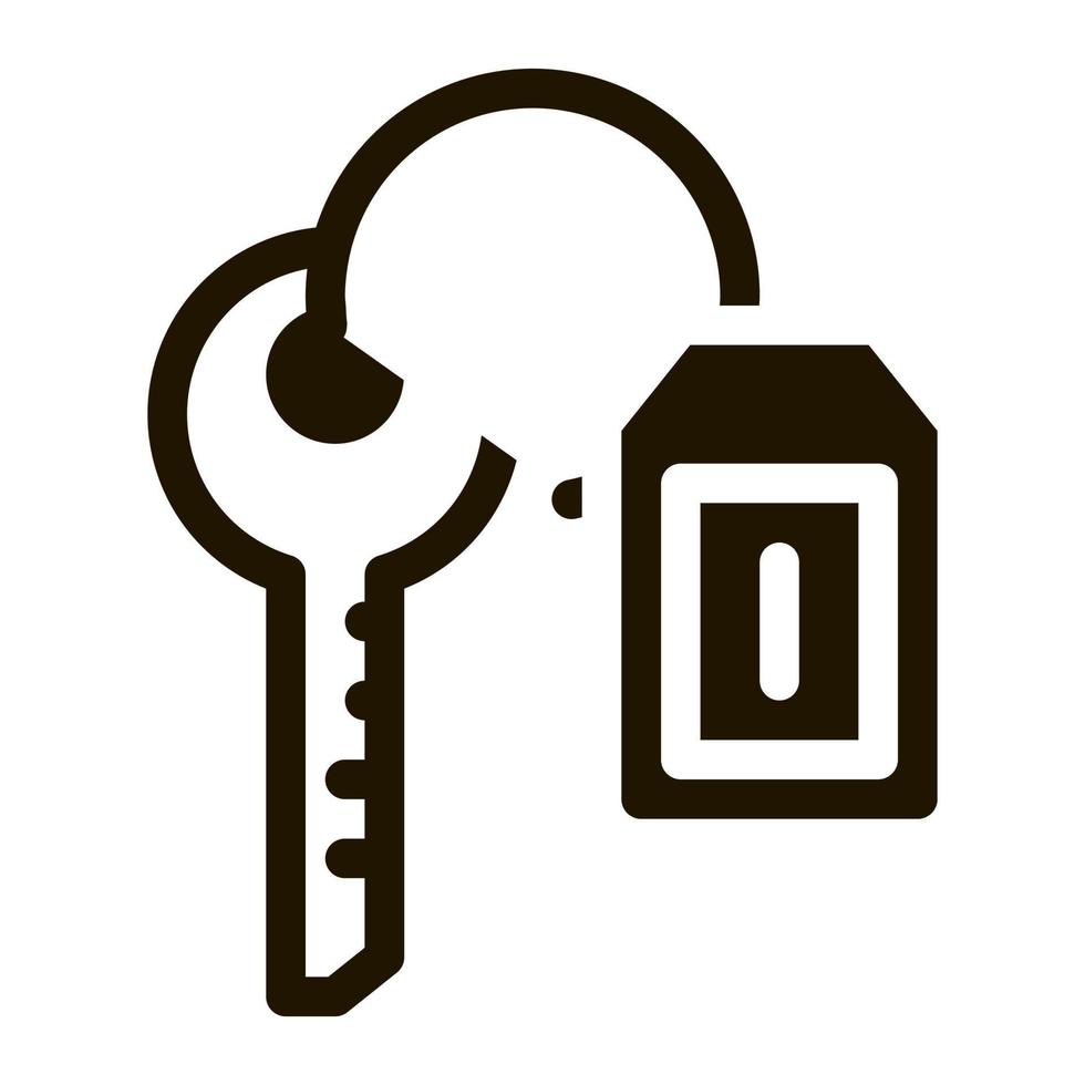 illustration de glyphe de vecteur d'icône d'étiquette de clé de voiture