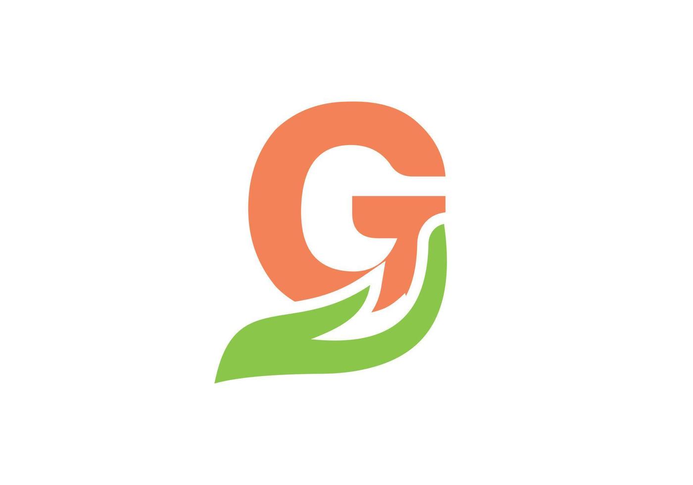 lettre g donnant la conception du logo de la main. création de logo à la main vecteur